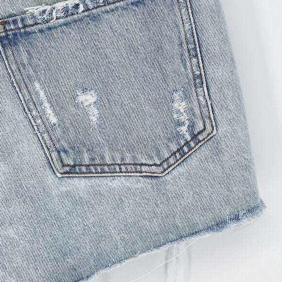 AGOLDE Jaden High Rise Cutoff Denim Shorts Women’s Size 26 Broken Distressed - Picture 4 of 6